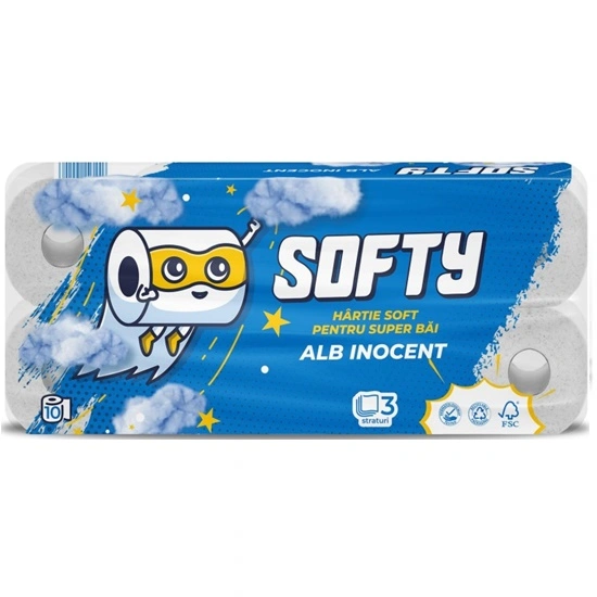 Hartie igienica SOFTY-Alb 3str,10R 120foi-12m